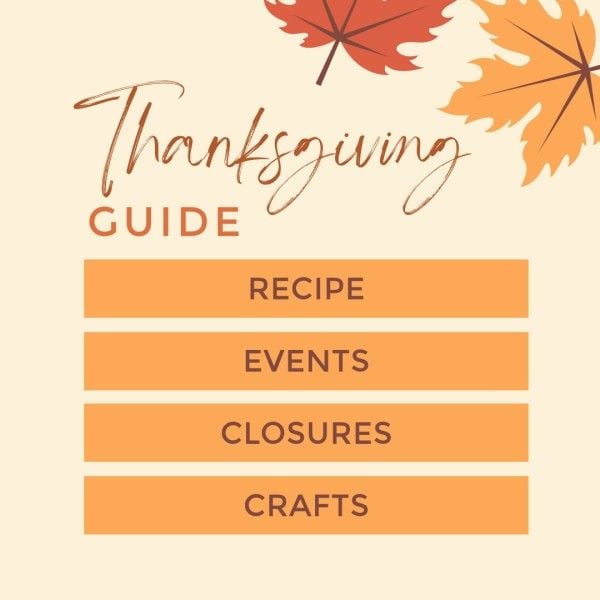 thank you, grateful, gratitude, Orange Thanksgiving Guide Social Media Instagram Post Template