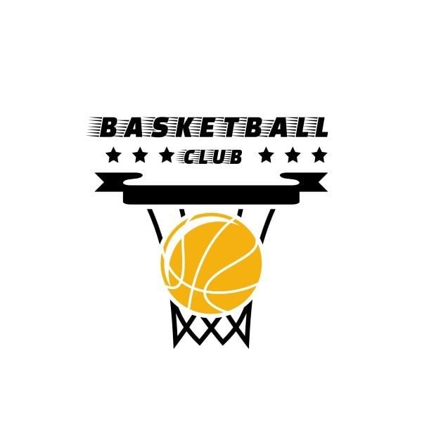 黒と黄色のバスケットボールスポーツクラブ ロゴ