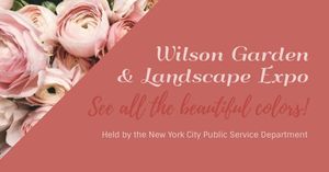 cover photo, social media, social network, Pink Floral Gardening & Landscape Expo Facebook Event Cover Template