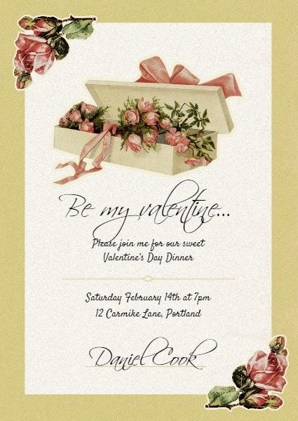valentines day, valentine day, festival, Retro Valentine's Day Invitation Template