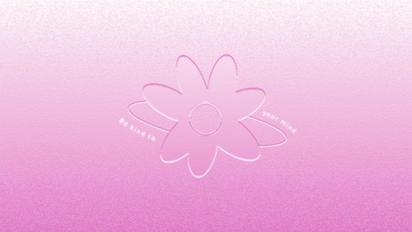 quote, minimal, modern, Pink Gradient Aesthetic Flower And Curved Text Desktop Wallpaper Template