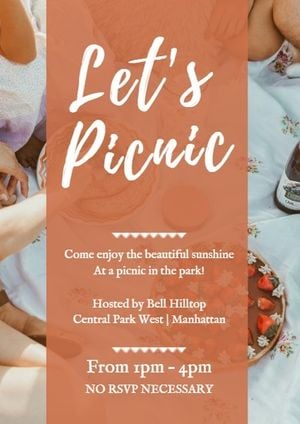 have a picnic, event, parties, Summer Picnic Gathering Party Invitation Template