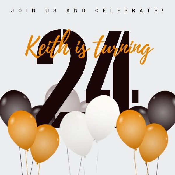 happy, party, leaf, Balloon Birthday Invitation Instagram Post Template
