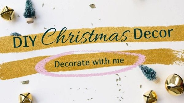 decorate, business, marketing, Golden Brush Christmas Decor Youtube Thumbnail Template
