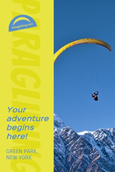 蓝色和黄色滑翔伞运动 Pinterest短帖