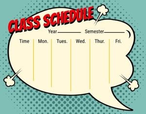 term, semester, blank, Yellow And Green Background Class Schedule Template
