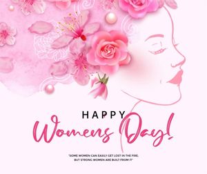 women power, happy womens day, illustration, Pink International Womens Day Facebook Post Template