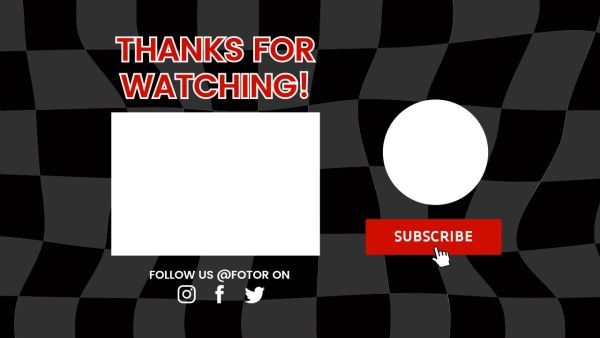 hit, image shape, simple, Black Social Media Video Background Subscribe Youtube End Screen Template