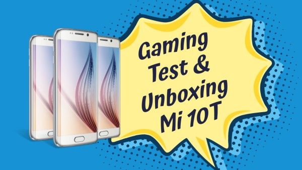 unboxing, cell phones, slogan, Blue Gaming Test Promotion Youtube Channel Art Youtube Thumbnail Template