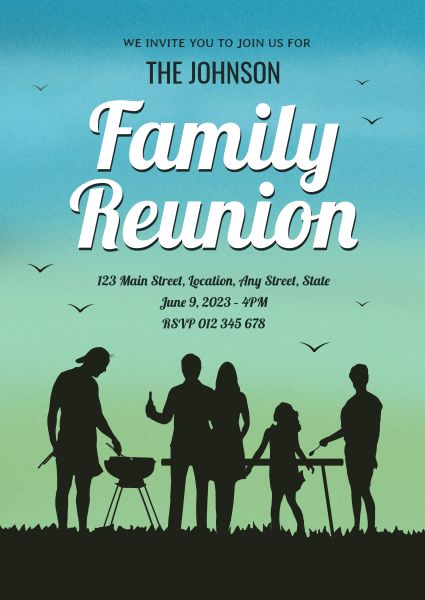 Family Reunion Night Party Invitation