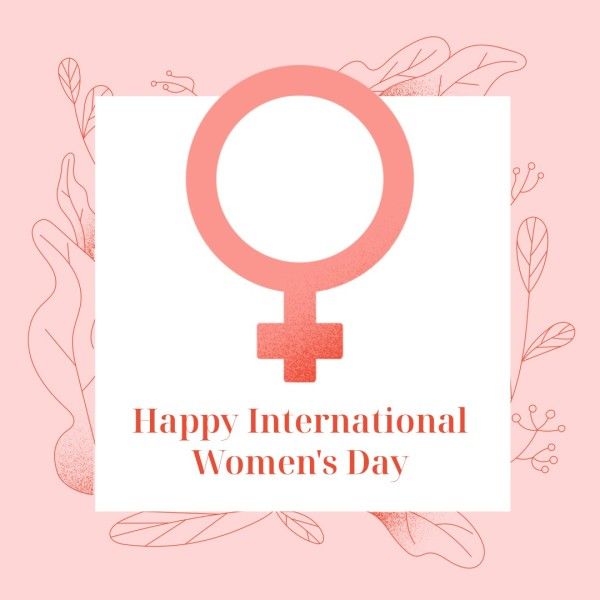 march 8, greeting, celebration, Pink Linear Floral International Women's Day Instagram Post Template
