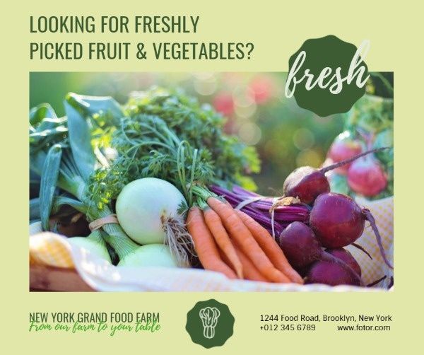 advertisement, vegetable, fruit, Food Farm Sales Facebook Post Template