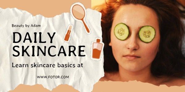 daily skincare, beauty, makeup, Spa Center Skincare Blog Twitter Post Template