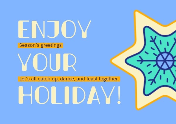 Blue Holiday Greeting Card Postcard