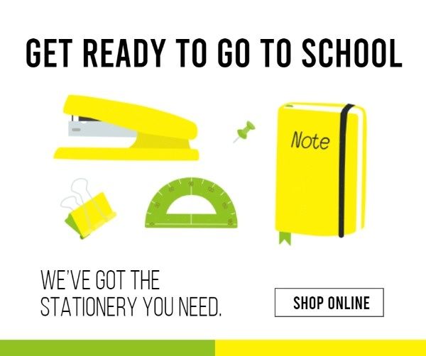 sale, back to school, autumn, Get Ready To Go To School Facebook Post Template