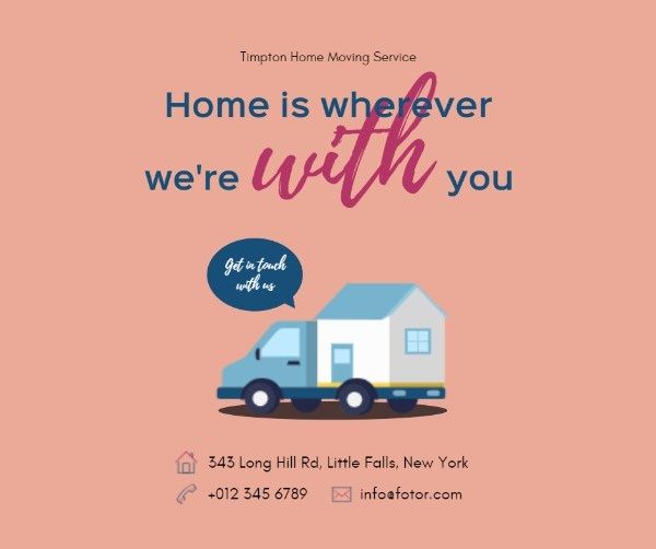 home, delivery, ads, House Moving Service Facebook Post Template