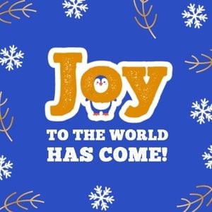 蓝色喜悦企鹅圣诞祝福 Instagram帖子