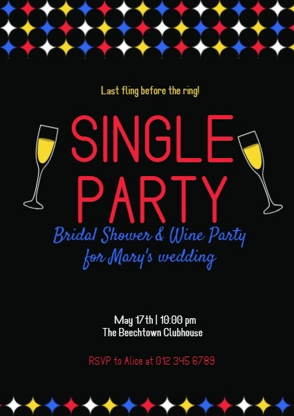 Single Party Invitation Invitation