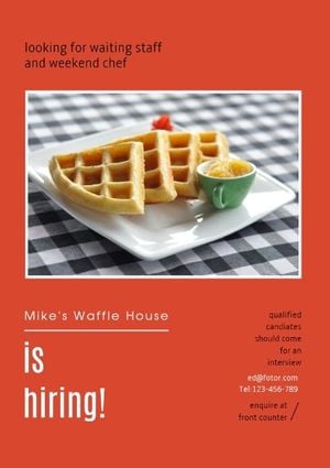 life, life style, business, Waffle House Recruitment Advertising Poster Template