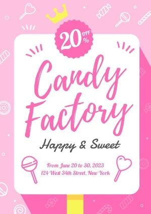 sugar, cookies, sweet, Candy Store Sale Poster Template