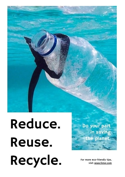Blue And Environment Friendly Planet Protection Poster