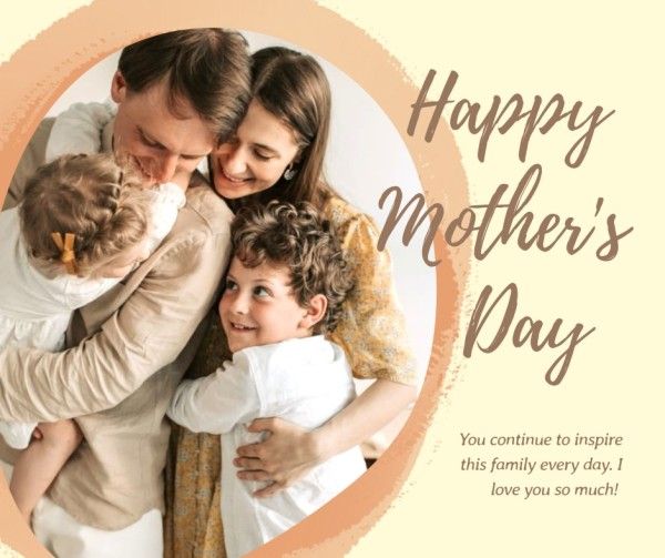 greeting, celebration, celebrate, Yellow Happy Mother's Day Facebook Post Template