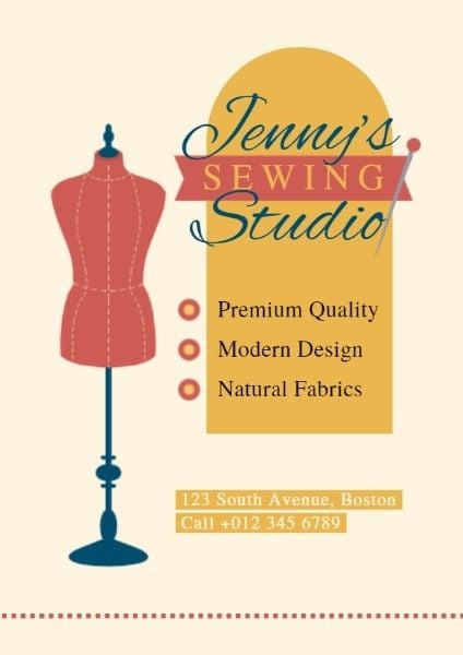 tailor, sewing service, handmade, Sewing Studio Flyer Template