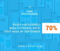 promotion, discount, stationery, Back To School Sale Facebook Post Template