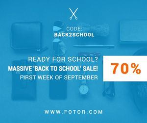 sales, promotion, discount, Back To School Sale Facebook Post Template