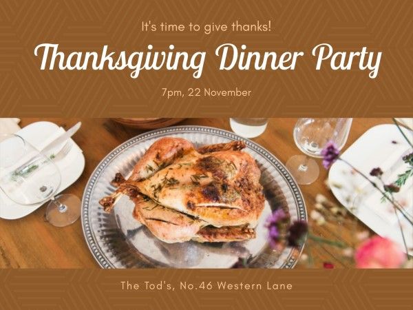 banquet, event, celebration, Thanksgiving Dinner Party Card Template