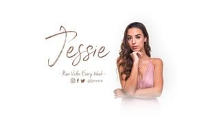 woman, youtuber, vlogger, White Minimalist Fashion Beauty Youtube Channel Art Template