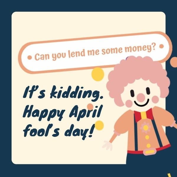 april fools' day, april fools, fools, Lend Monday On April Fool's Day Instagram Post Template