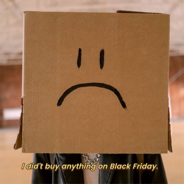 e-commerce, shopping, photo, Black Friday Meme Sad Instagram Post Template