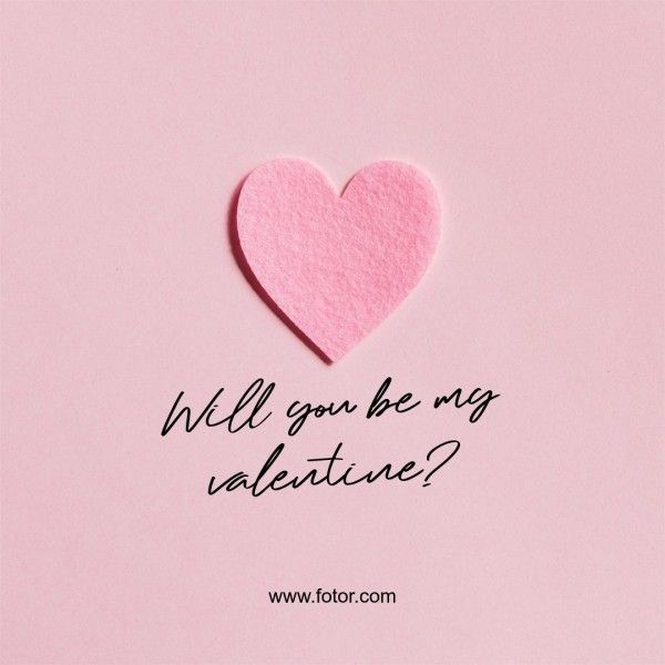 valentines day, life, simple, Pink Illustration Valentine's Day Love Quote Instagram Post Template
