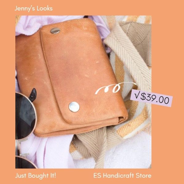 fashion look, beauty, share, Orange Accessories Sharing Post Instagram Post Template
