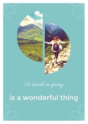 season, spring travel, hiking, Spring Outing Poster Template