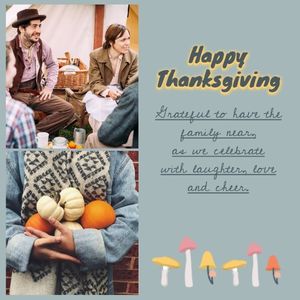 感恩节, 节日, 秋天, Happy Thanksgiving Instagram Post Template
