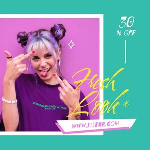 promotion, discount, new, Green Simple Fashion Sale Instagram Post Template