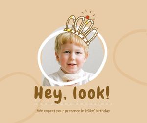 anniversary, dinner, gathering, Golden Prince's Birthday Party Facebook Post Template