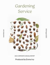 marketing, business, company, Gardening Service Annual  Report Template