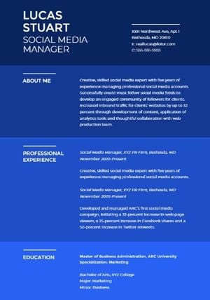 Social Media Manager Resume