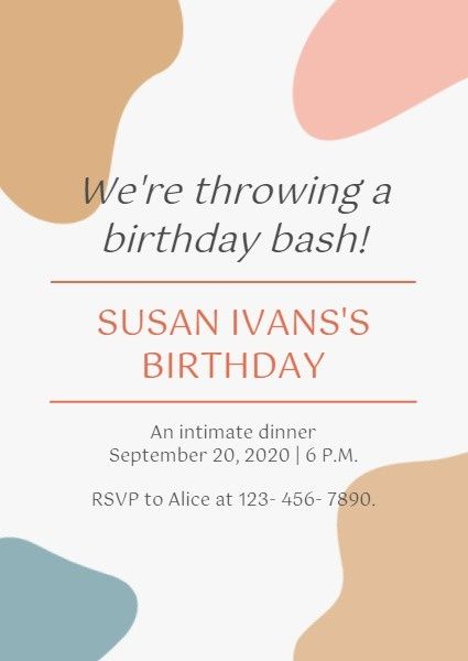 party, anniversary, happy, Colorful Birthday Invitation Template