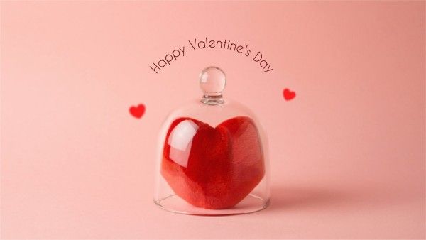 love, greeting, modern, Pink Minimal Heart Happy Valentine's Day Desktop Wallpaper Template