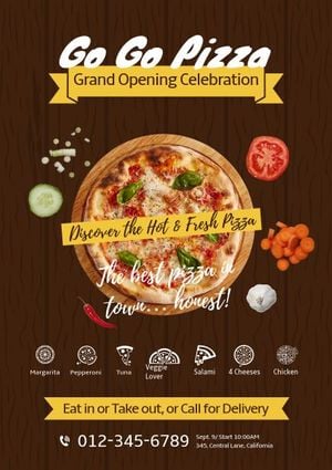 pies, western food, pisa, Pizza Shop Grand Opening Poster Template