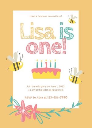 birthday, invitation, card, Party  Announcement Template