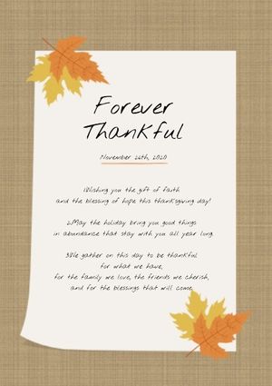 thankful, happy, festival, White And Brown Thanksgiving Wish Poster Template