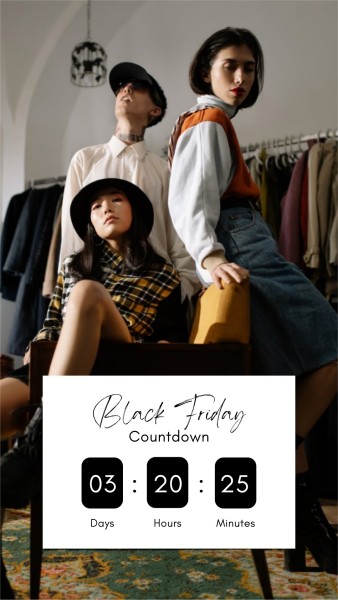 Black Friday Fashion  Branding Countdown Instagram故事