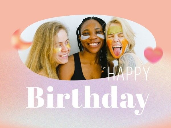 celebration, girls, women, Gradient Happy Birthday Card Template
