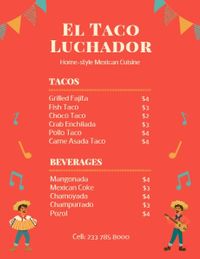 taco, food, restaurant, Mexican Cuisine Menu Template