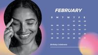 Blue February Calendar Calendar
